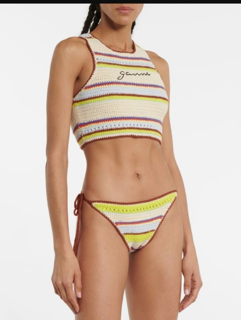 GANNI Crochet String Bikini Briefs – Multicolour | EU 40 | NWT